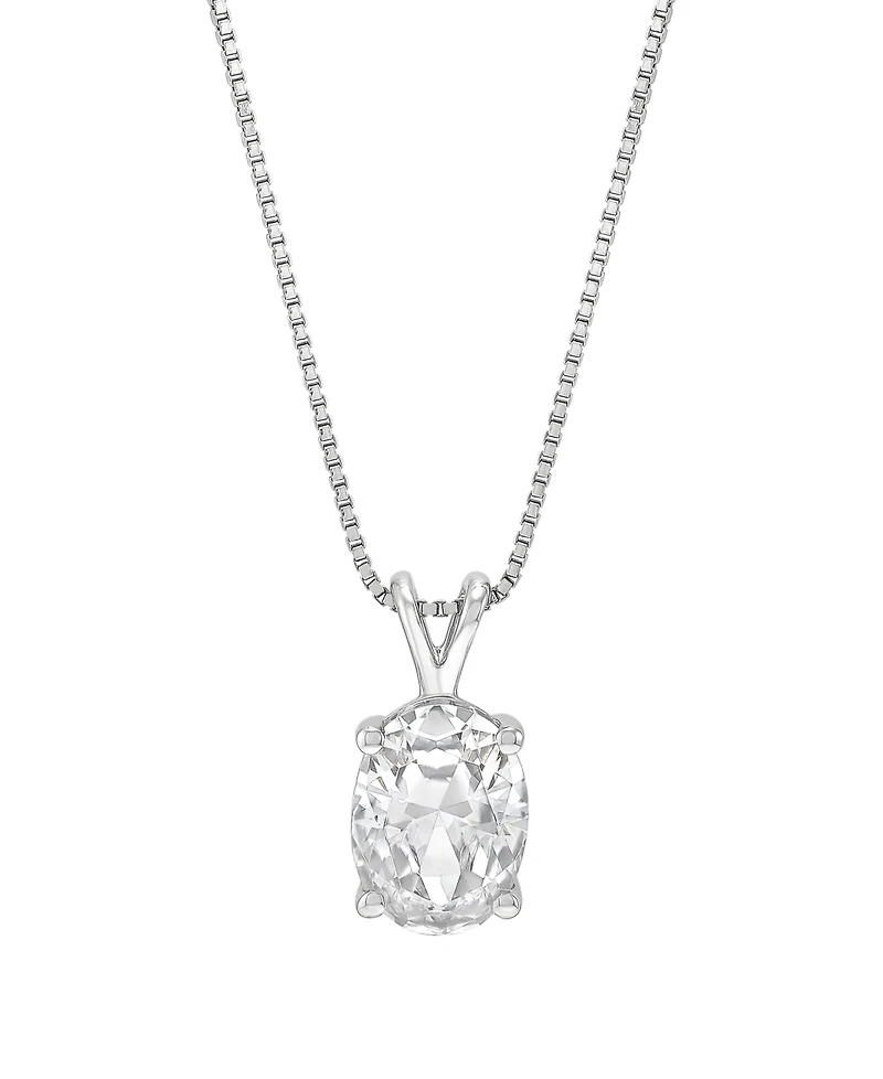 Macy's Igi Certified Lab-Grown Diamond Solitaire Pendant Necklace (1 ct. t.w.) in 14k White Gold