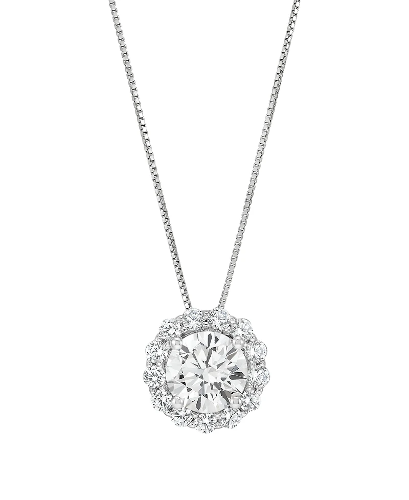 Macy's Igi Certified Lab-Grown Diamond Pendant Necklace (2 ct. t.w.) in 14k White Gold