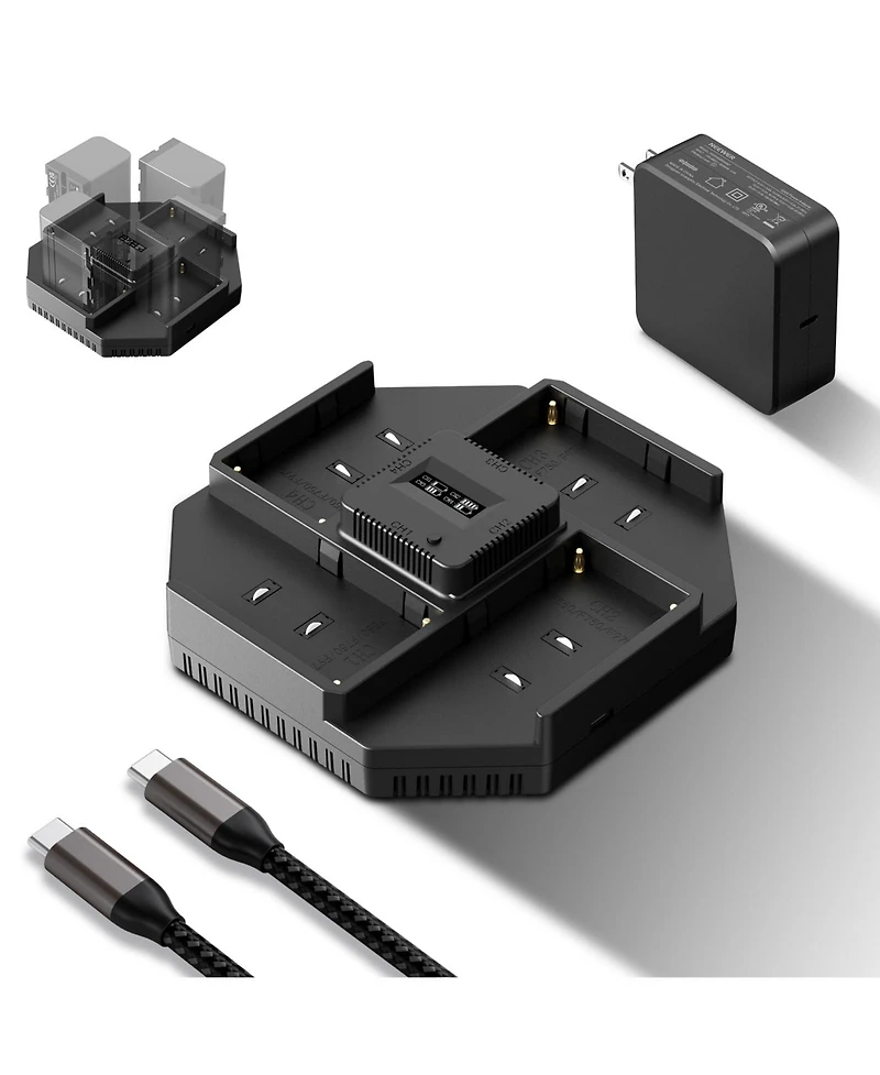 Neewer Nw-F4 100W Usb-c GaN Fast-Charger Adapter for Camera Batteries