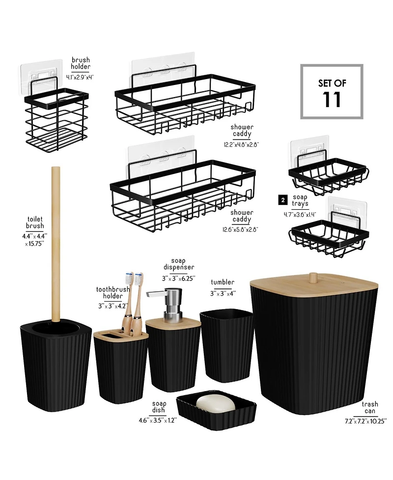 Clara Clark Modern Complete Bathroom Decor and Shower Caddy Set
