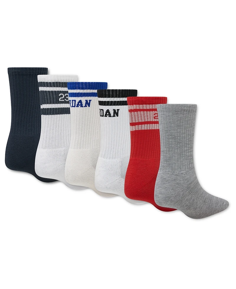 Jordan Boys' 7-11 Plan Your Way Crew Socks, 6-Pack