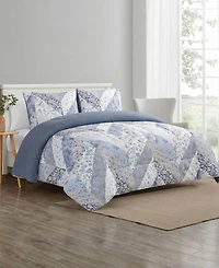 Bryony Floral Soft Patchwork Design 3-Piece Comforter Set