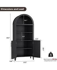 gaomon 5-Tier Open Display Shelf with Nice Texture, Farmhouse Storage Cabinet for Kitchen