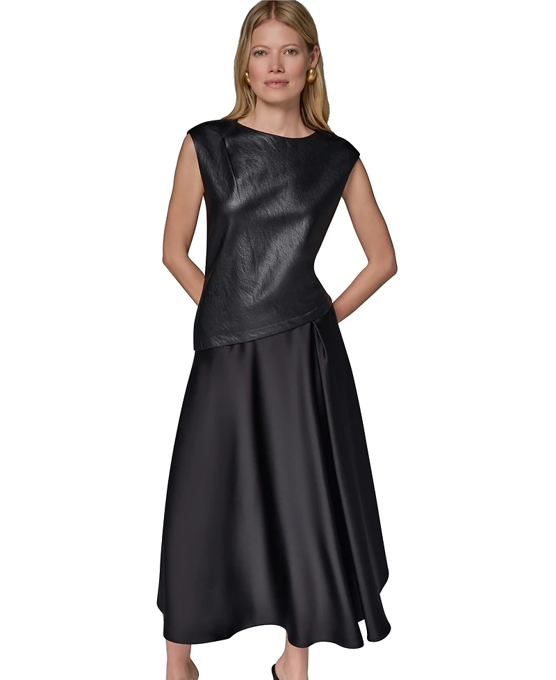 Donna Karan New York Women's Sleeveless Boat Neck Dress