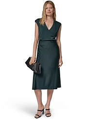 Donna Karan New York Women's Sheen Ponte Midi Pencil Skirt