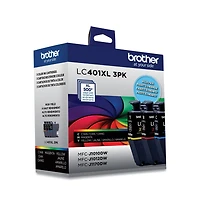 Brother LC401XL3PKS High-Yield 500-Page-Yield 3-Piece Ink Cartridges Compatible with Brother Mfc-J1010DW, Mfc-J1012DW, and Mfc-J1170DW