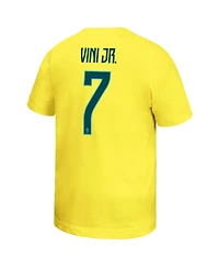 Nike Big Boys and Girls Vini Jr. Yellow Brazil National Team Name & Number T-Shirt
