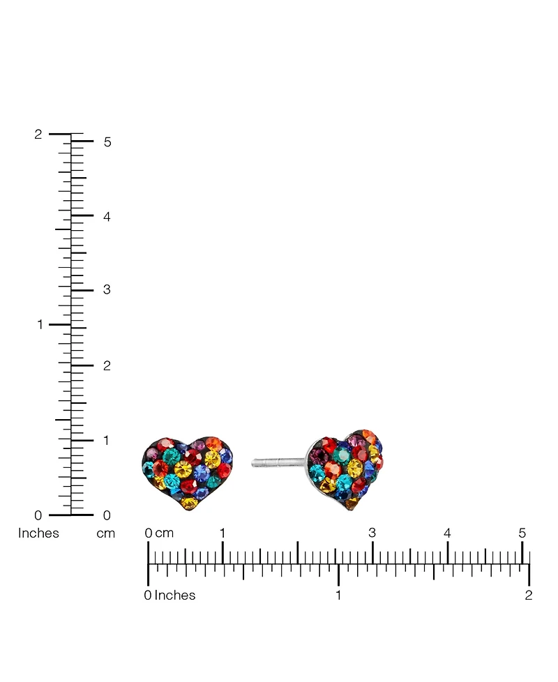 Macy's 8mm Crystal Pave Heart Stud Earrings