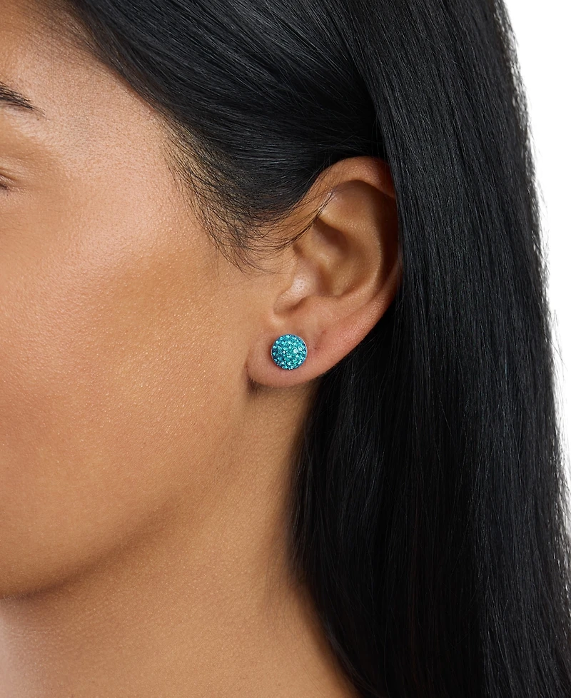 Macy's 9mm Crystal Half Ball Stud Earrings