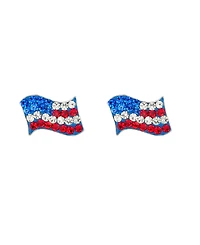 Macy's Crystal Pave American Flag Stud Earrings