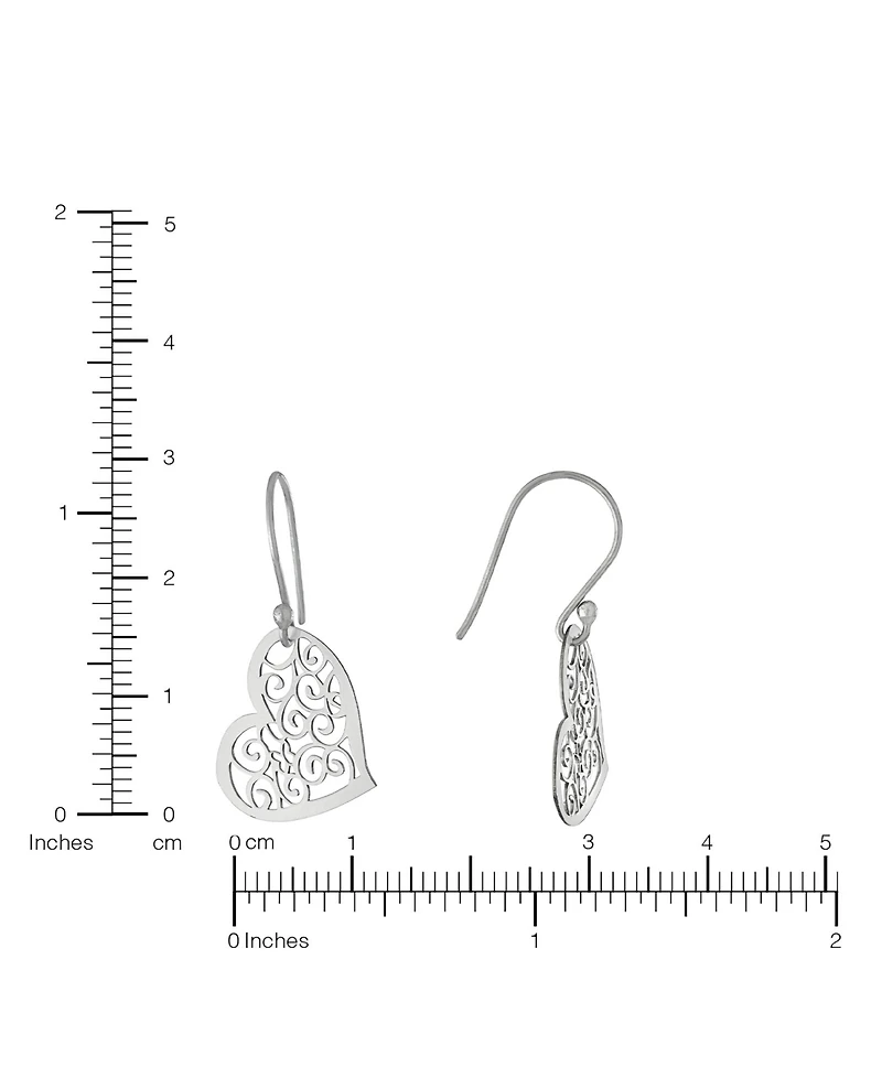 Macy's Laser Cut Scroll Heart Drop Earrings