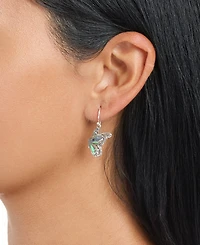 Macy's Abalone Imitation Pearl Oxidized Butterfly Drop Earrings