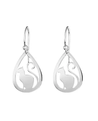 Macy's Laser Cut Cat Teardrop Earrings