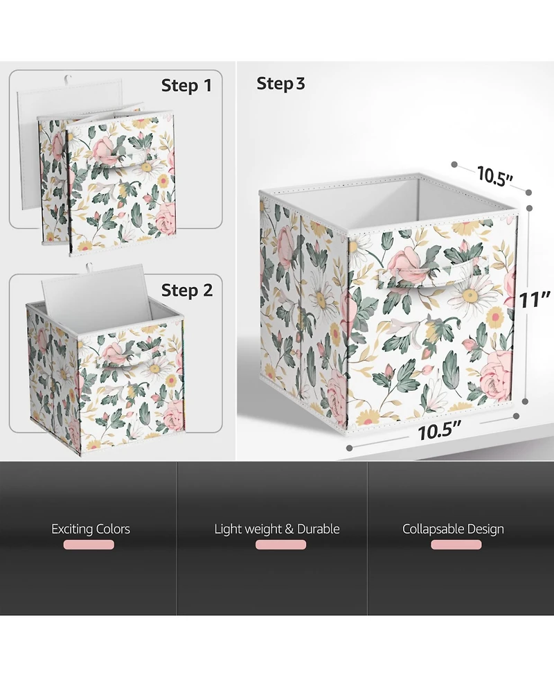 Sorbus 6 Pack 11 Inch Foldable Storage Cubes with Handle- for Organizing Home