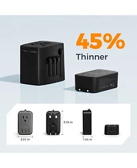Tessan Travel Adapter Pd 20W, Universal Power Adapter 2 Usb C 1 Usb A, Ultra Thin International Plug Adaptor Worldwide Outlet for Us to European Uk
