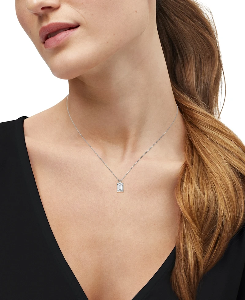 Macy's Igi Certified Lab-Grown Diamond Solitaire Pendant Necklace (2 ct. t.w.) in 14k White Gold