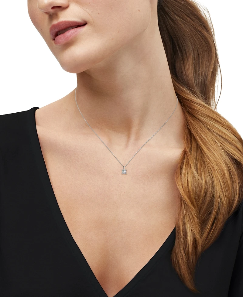 Macy's Igi Certified Lab-Grown Diamond Solitaire Pendant Necklace (1/2 ct. t.w.) in 14k White Gold