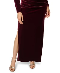 Adrianna Papell Women's Long-Sleeve Velvet Dress