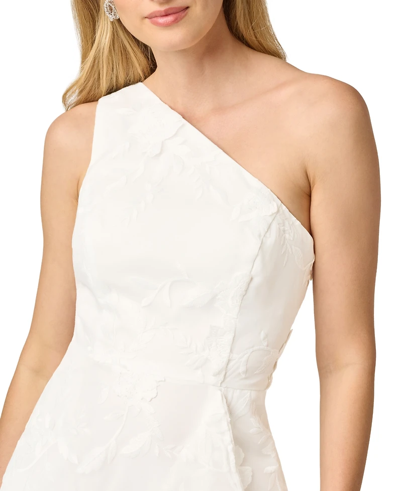 Adrianna Papell Women's Embroidered Ruffle Gown