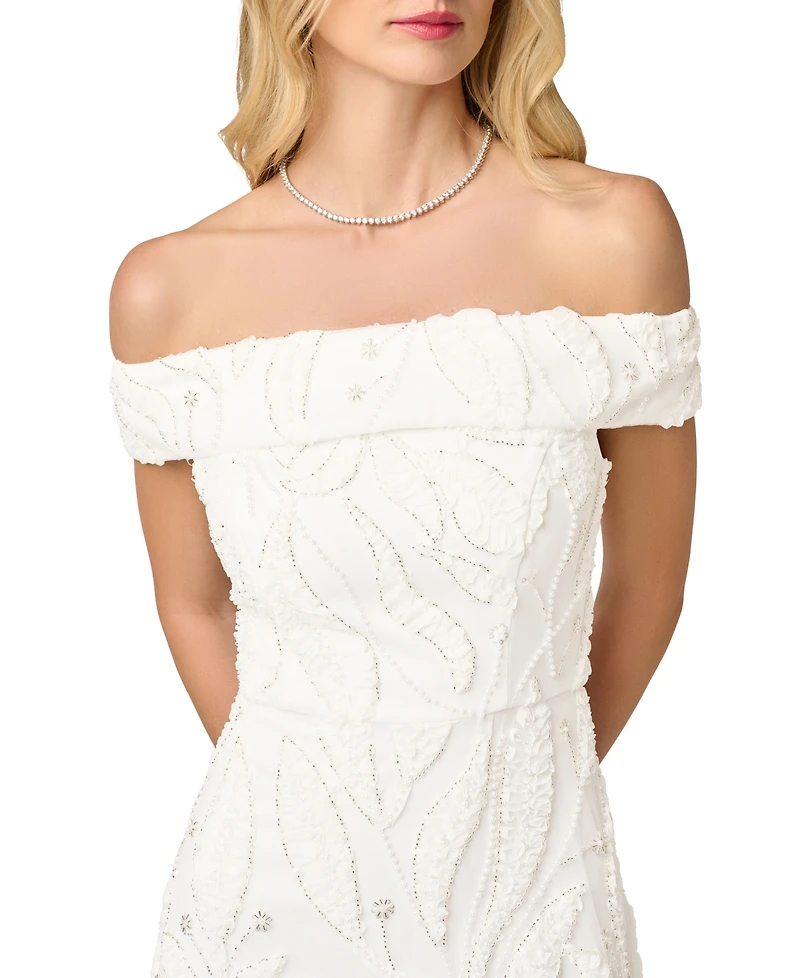 Adrianna Papell Women's Off-the-Shoulder Midi Dress