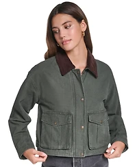 Levi's Women's Cropped Cotton Corduroy-Collar Barn Jacket
