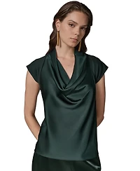 Donna Karan New York Women's Crepe Jersey Short-Sleeve Blouse