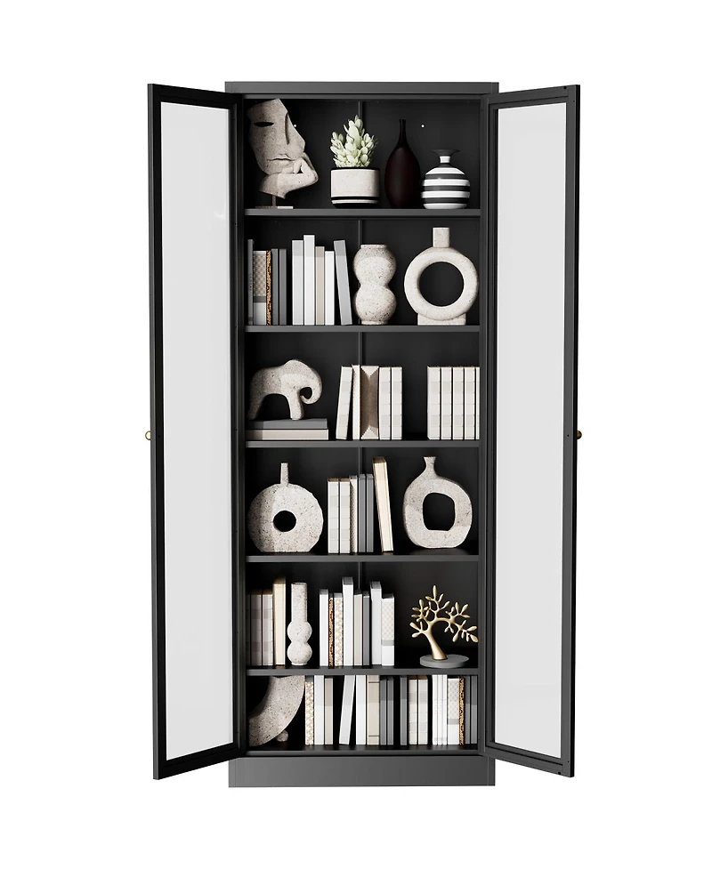 Streamdale Furniture 72" Tall Metal Kitchen Pantry Cabinet with 5 Adjustable Shelves