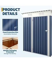 gaomon 5x3 feet Outdoor Storage Shed, 67 Cubic Feet Metal Tool Shed with Sloping Roof and Lockable Door, Compact Garden Shed for Backyard