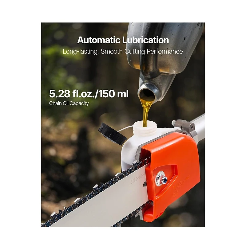 Sugift Gas Pole Saw 43CC 2 Stroke Gas Powered Pole Saws with 10 in Cutting Bar
