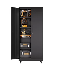 Streamdale Furniture 71" Heavy Duty Rolling Metal Garage Storage Cabinet with 4 Adjustable Shelves
