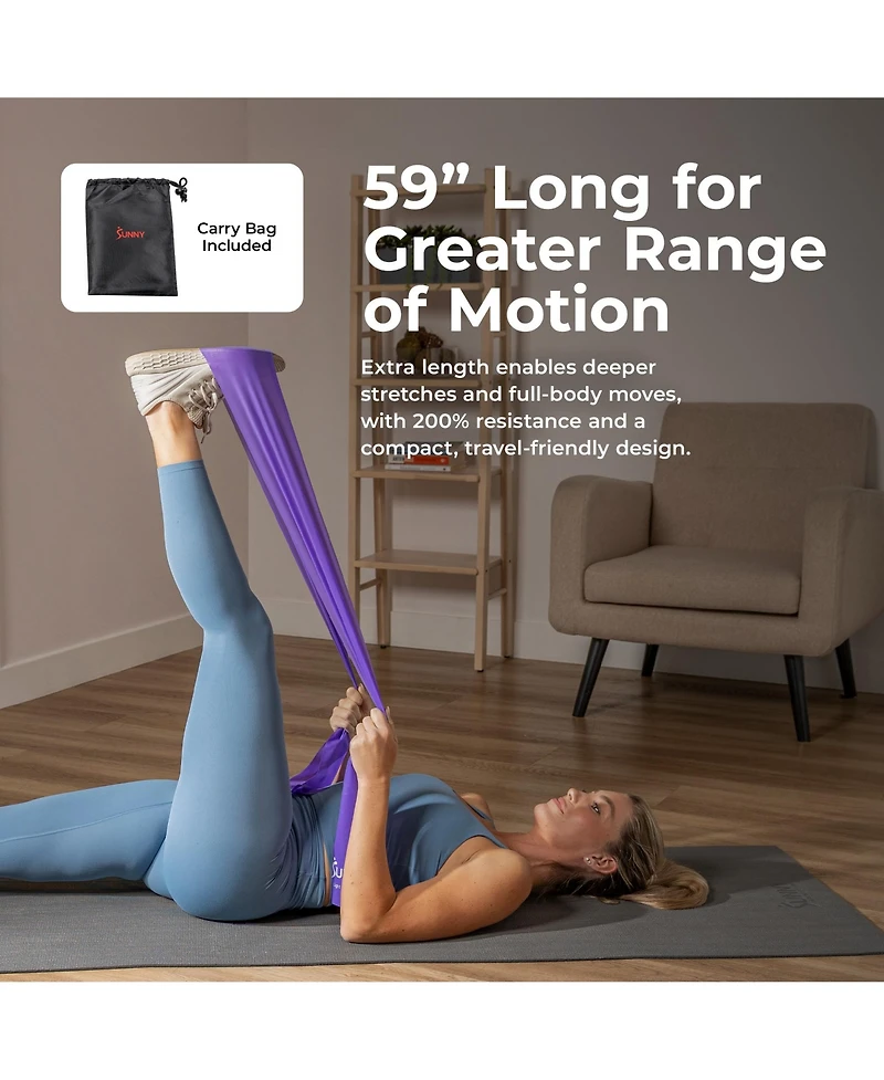 Sunny Health & Fitness 5-Level Resistance Band Set, 3-30 lbs