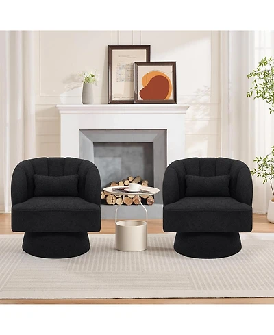 gaomon Mid Century 360° Swivel Barrel Chair