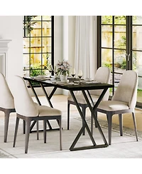 gaomon Rectangle Dining Table for 4, 55" Kitchen with Waterproof Tabletop & Metal Frame