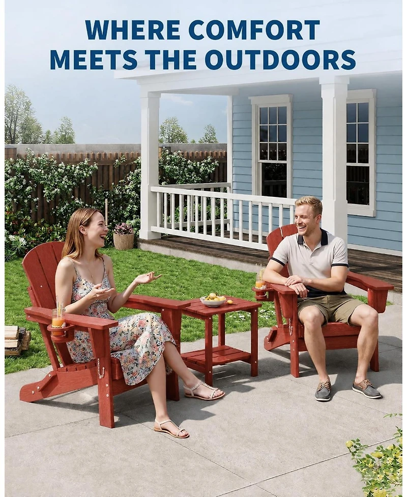 gaomon Hdpe Outdoor Patio Chair, Folding Adirondack Chair Set of 2 for patios, Decks, Gardens, fire Pit