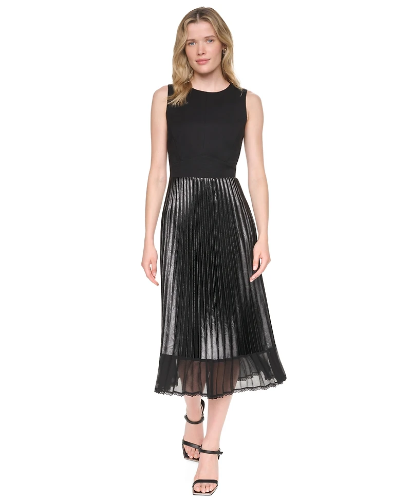 Dkny Women's Scoop Neck Sleeveless Midi Dress