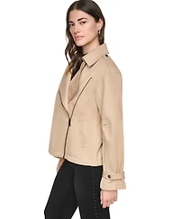 Dkny Women's Collared Zip-Front Utility Jacket