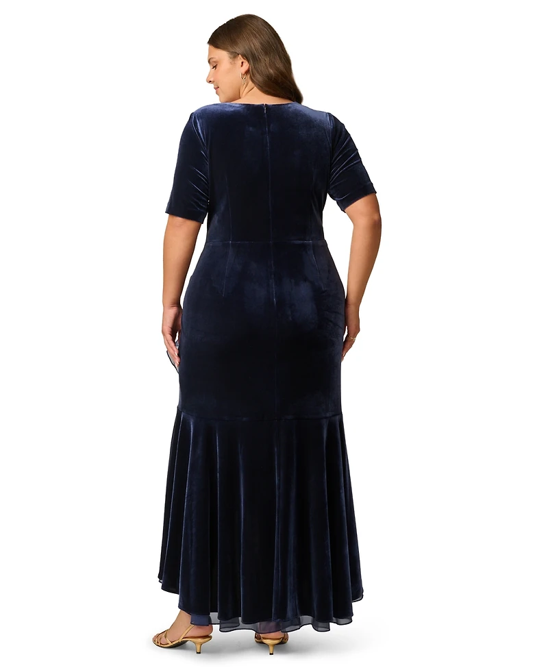 Adrianna Papell Plus Surplice Neck Fit & Flare Dress