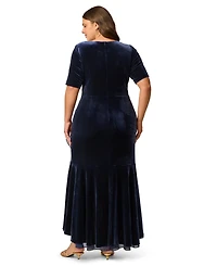 Adrianna Papell Plus Surplice Neck Fit & Flare Dress