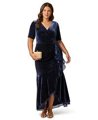 Adrianna Papell Plus Surplice Neck Fit & Flare Dress