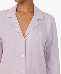 Lauren Ralph Women's Notch Collar and Mid-Rise Pant Set