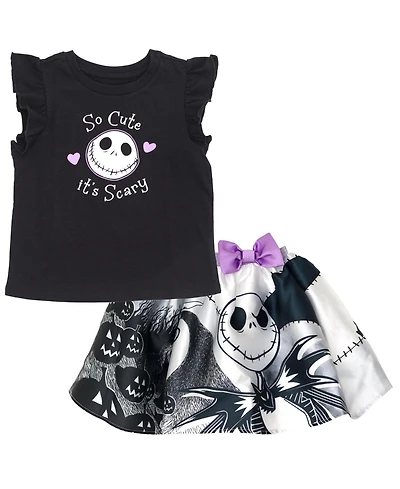 Nightmare Before Christmas Kids & Baby Jack Skellington Girls(5-14)' 2-Piece Sleeveless Top and Skirt Set