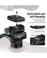 Neewer GM24 Camera Tripod with 6.6lb, 3kg for Arca Swiss for Compact Video Cameras Dslr Cameras
