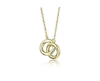 Genevive Minimalist Stylish Sterling Silver Two Rings Chain Necklace