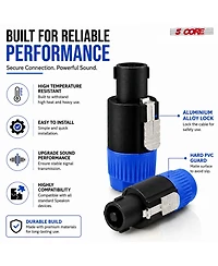 5 Core Speakon to 1/4" Twist-Lock Audio Adapter, for Speakon/1/4" Devices