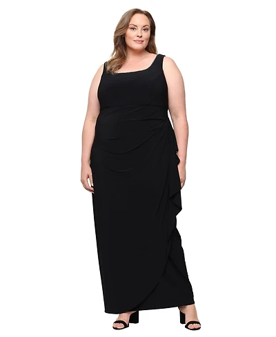 Alex Evenings Plus Jacket and Scoop Neck Ball Gown, 2-Piece Set