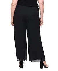 Alex Evenings Plus Pull-On Chiffon Pants