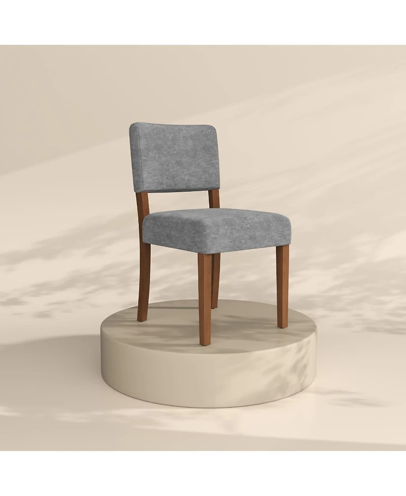 gaomon Set of Upholstered Dining Chairs with Wood Legs
