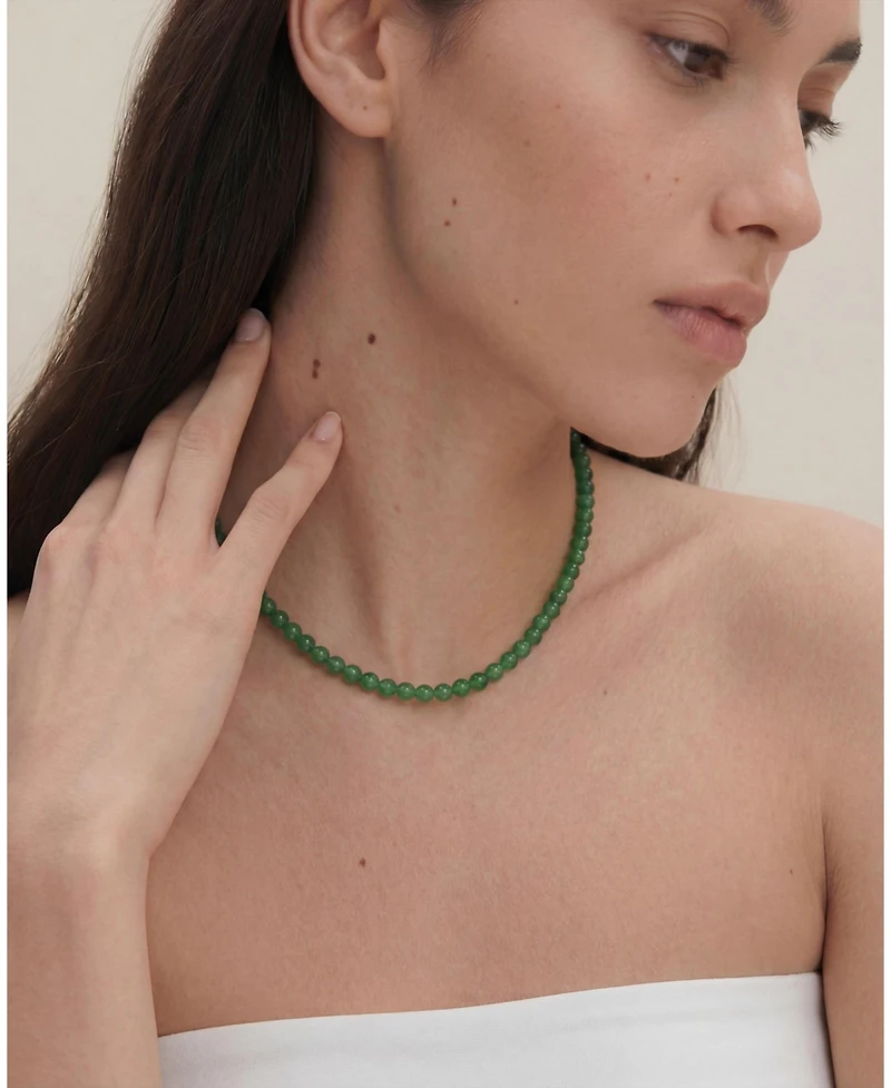 Forest — Green chalcedony beaded necklace
