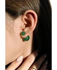 Orbit Duo — Double ended jade stone stud earrings