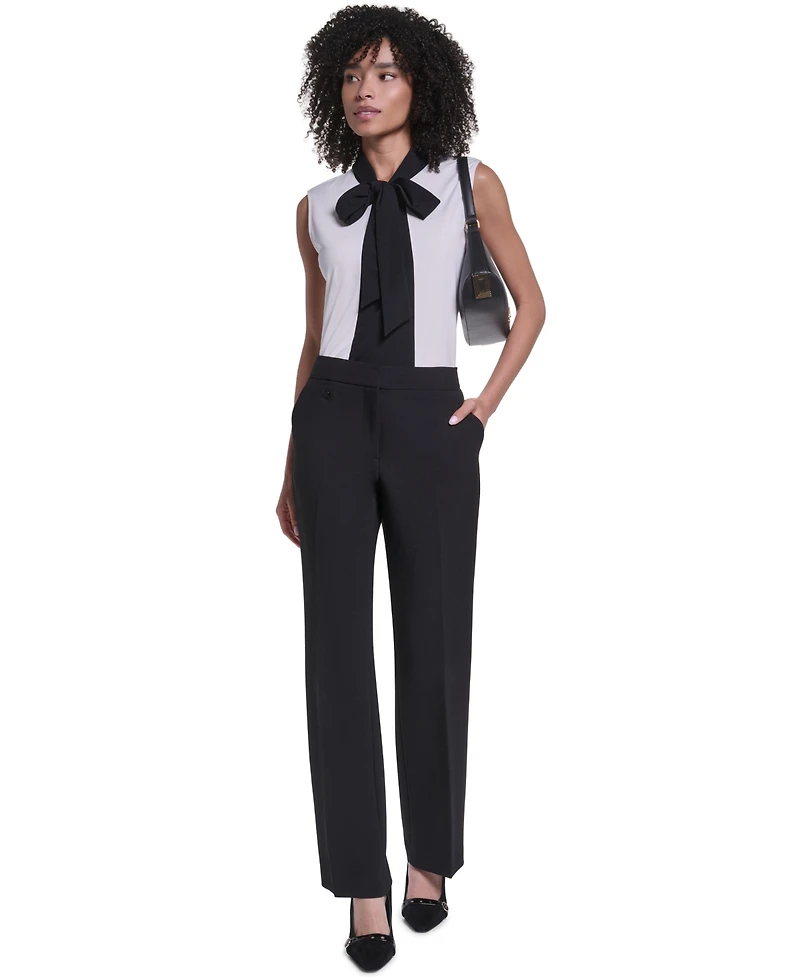 Karl Lagerfeld Paris Women's Mock Neck Keyhole Blouse